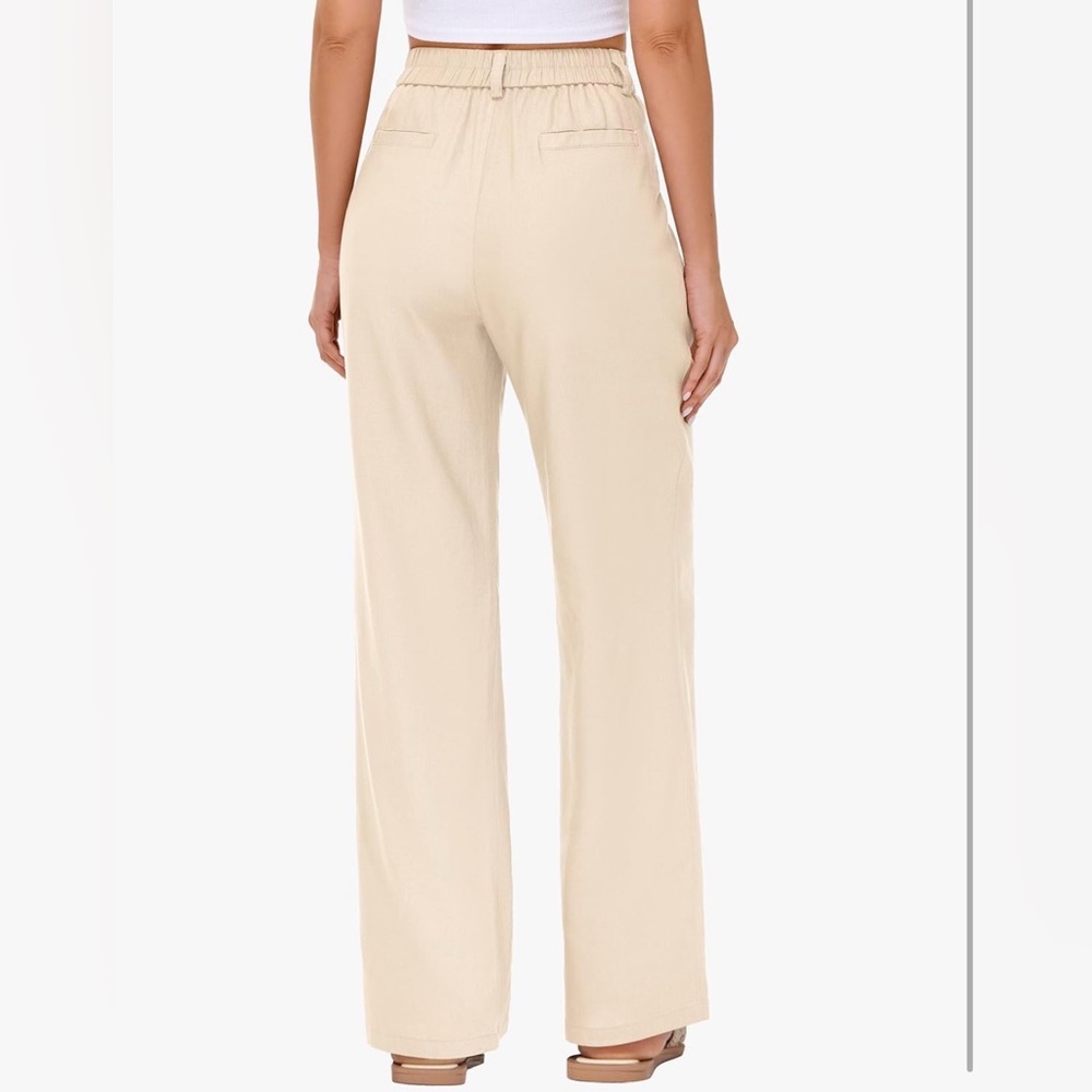 High-Rise Wide-Leg Pants in Cream - Picture 5 of 15